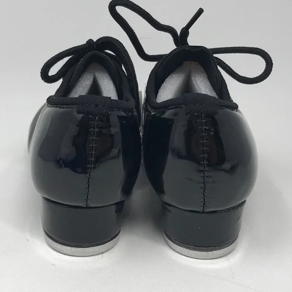 WUIWUIYU Lace Up Tap Dancing Shoes, Unisex Kid's Size 12(B)28 - Black - Picture 5 of 10